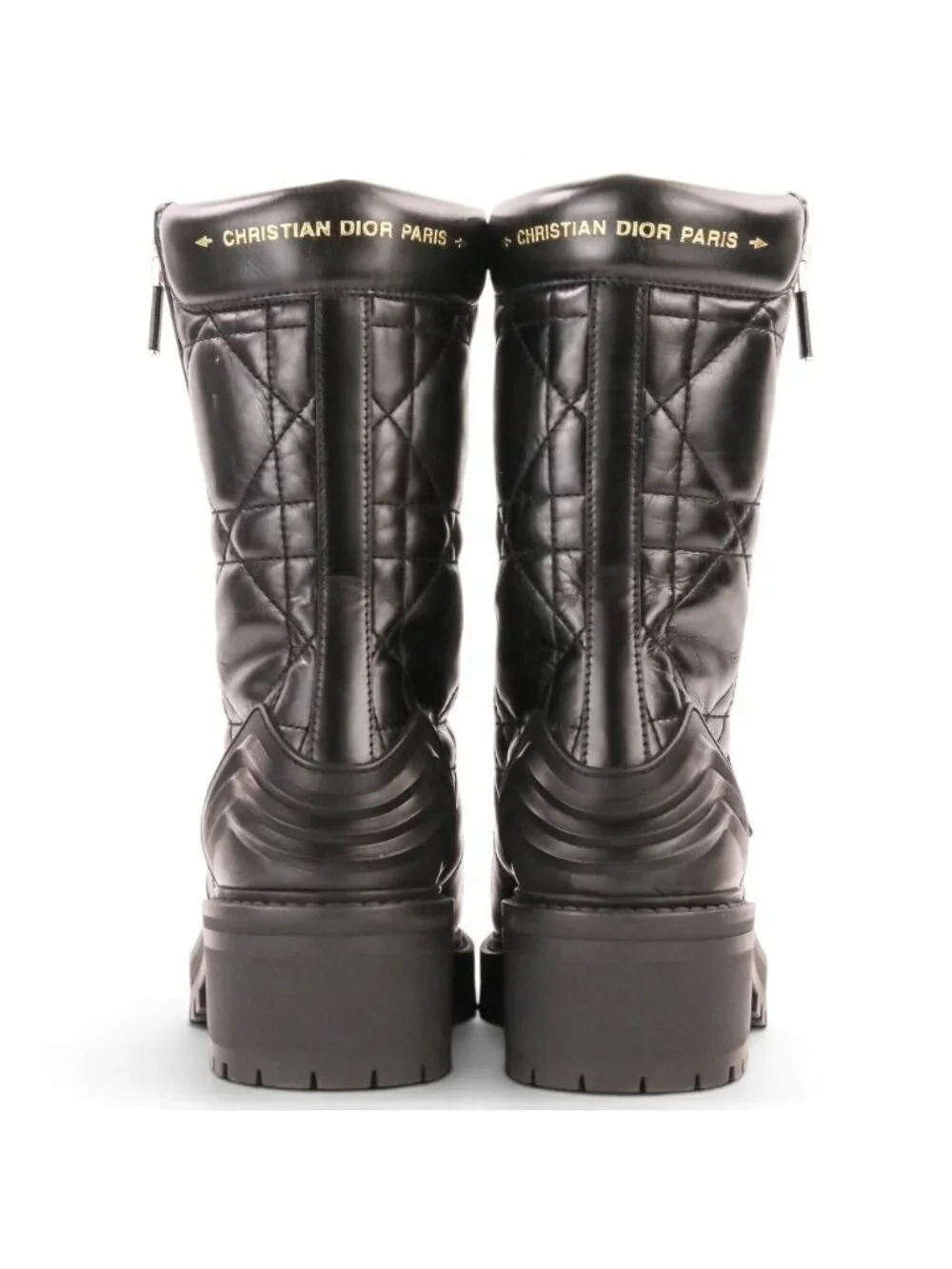 Dior D-leader Cannage Leather Quilted Boots Black